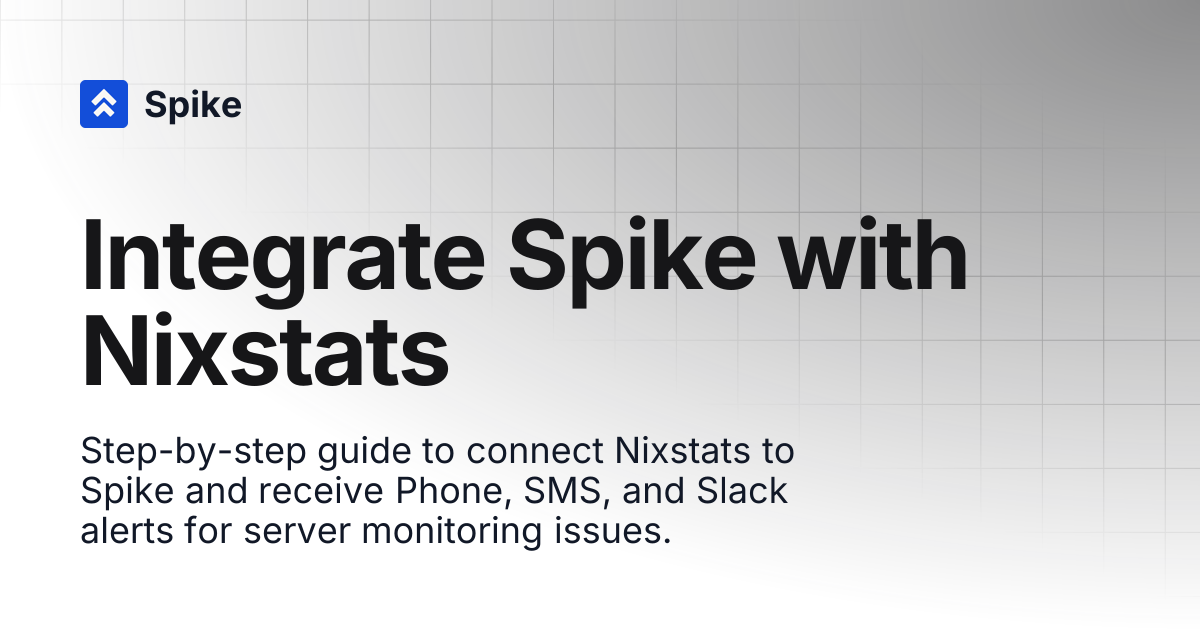 Integrate Spike with Nixstats | Spike.sh